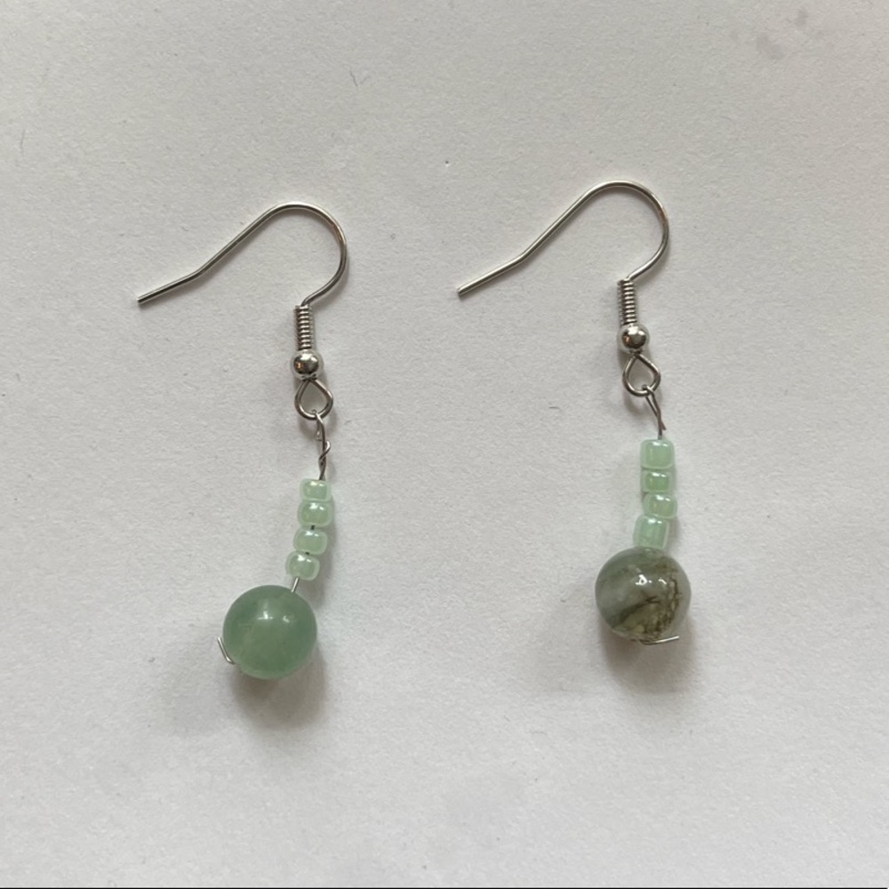Handmade stone and bead earrings!